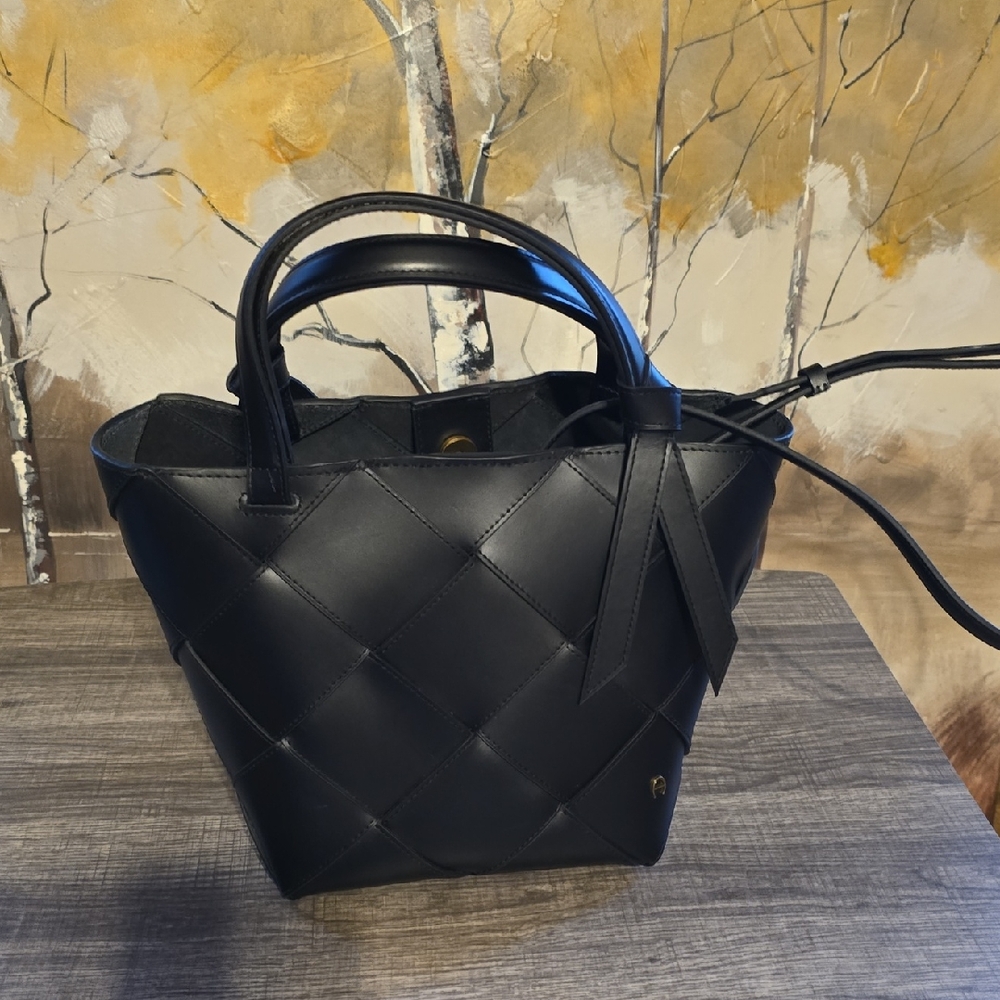 Etienne Aigner Black Quilted Tote Bag